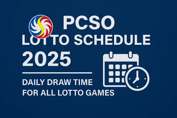 Stay updated with the complete PCSO Lotto schedule for 2025. Find out the official daily draw times for 6/58, 6/45, 3D, 2D, and more lotto games in the Philippines.